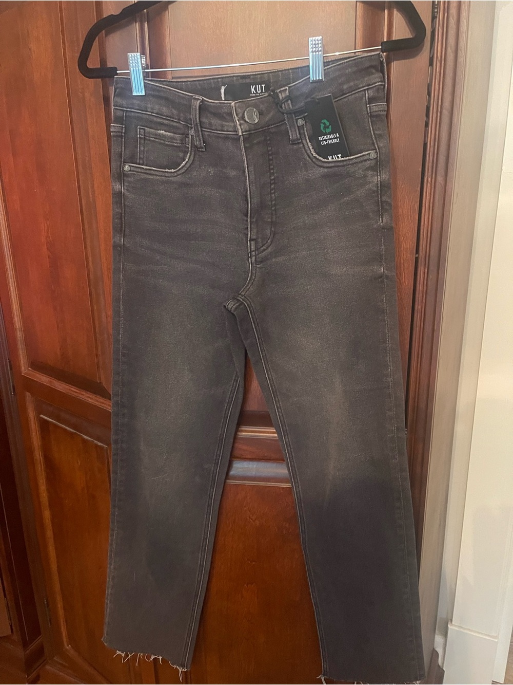 Kut from the Kloth Black Washed Ankle Crop Jeans